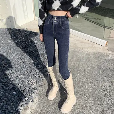 Women Slim Fit Skinny Jeans 2025 Winter Warm