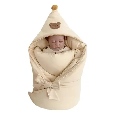 Newborn Baby Cotton Cushion Blanket Beige Bow