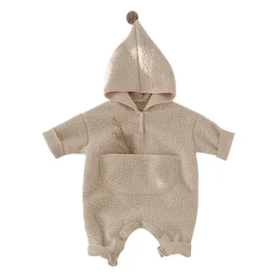 Thickened Hooded Plush Baby Suit for Boys Girls Autumn Warm