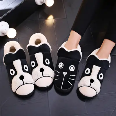 Daddy Pig Cat Slippers Warm Cotton Non-Slip Men's