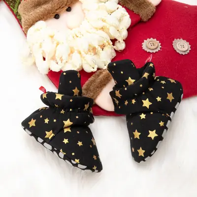Cross-border Hot Sale Winter Christmas Element Casual Toddler Shoes Non-slip Soft Sole Baby Shoes Baby Shoes
