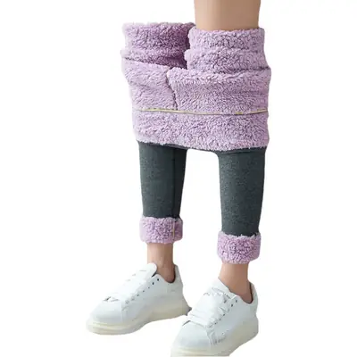 Purple Fleece-Lined Winter Leggings for Women