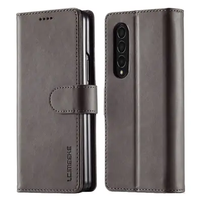 Flip Leather Phone Case Z Flip3 Wallet Holder Grey