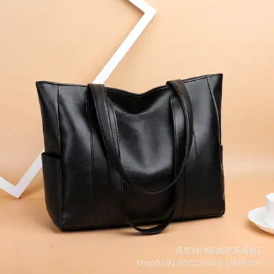 Women's Grey Large Tote Bag with Long Handles