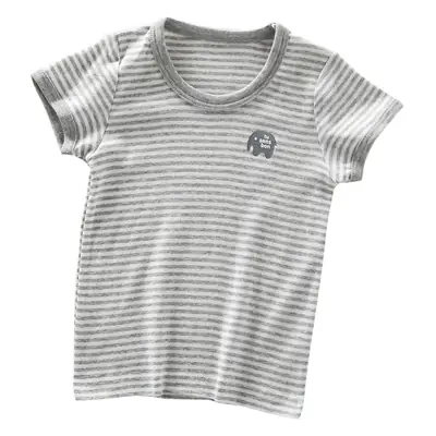 Japanese Style Boys Pure Cotton Striped T-Shirt