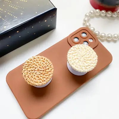 Rattan Air Cushion Phone Back Sticker Support