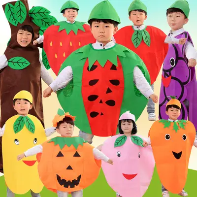 Children's Green Vegetable Costume Cabbage Catwalk Suit