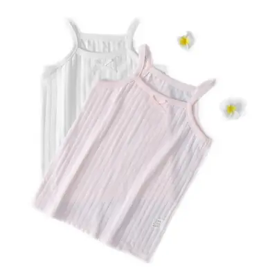 Girls Cotton Bow Jacquard Sling Baby All Match