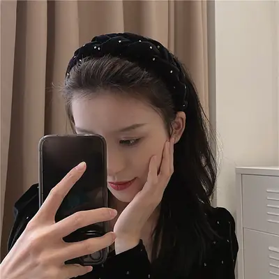 Autumn Winter Velvet Braided Hair Hoop Set
