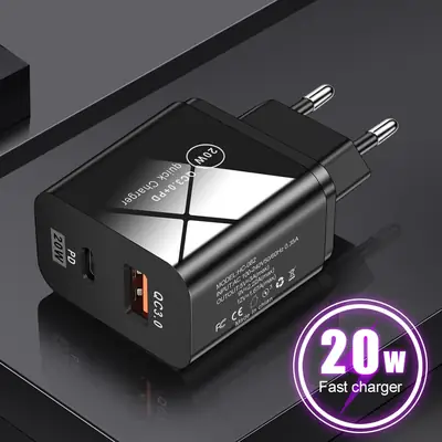 QC3.0 20W USB-C Charger for Apple Android