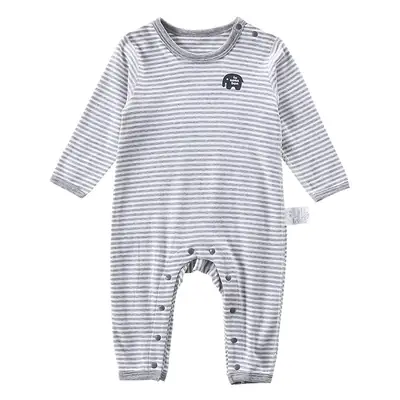 Newborn Baby Long Sleeve Cotton Hoodie Set Grey Striped