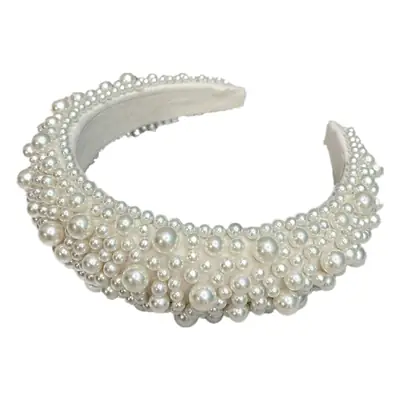Heavy Handmade Pearl Crossbody Band Red Silver White