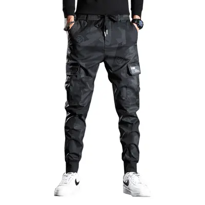 Men's Camouflage Slim Fit Casual Pants Black