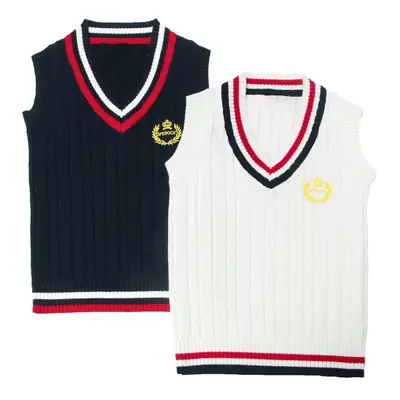 Men's New British Wool Vest Navy Blue V-Neck Sleeveless