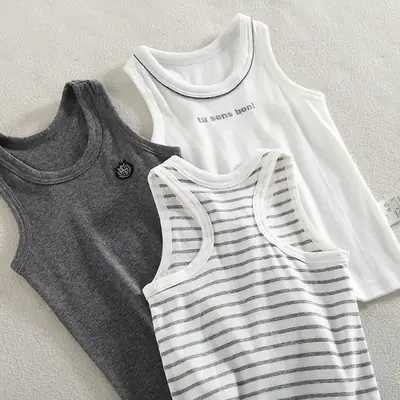 Children Sleeveless Cotton Vest Pack of 3