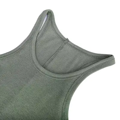 Women's Olive Green Sleeveless V-Shape Vest