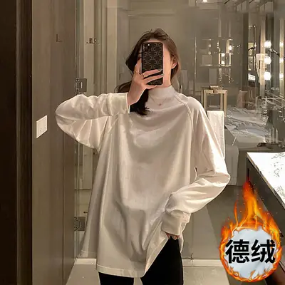 Women's Half-Turtleneck Thermal Top Mid-Length Long Sleeve