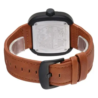 Men's Quartz Watch with Square Case & Black Band