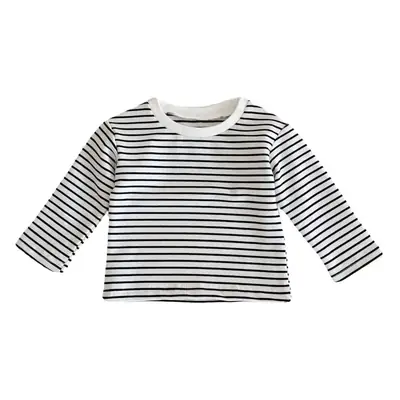 Baby Striped Long Sleeve T-Shirt Blue Skirt Set