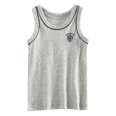 Classic British Style Boys Vest Set 3 Pack Grey Cotton