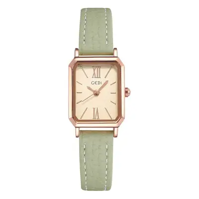 Goldie Rectangular Women's Quartz Watch Brown Leather Band