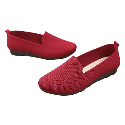Women Purple Embroidered Loafers Flat Shoes