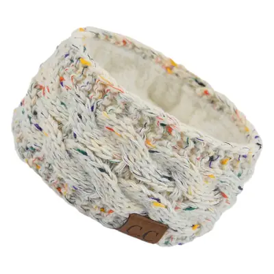 White Velvet Knitted Headband with Dot