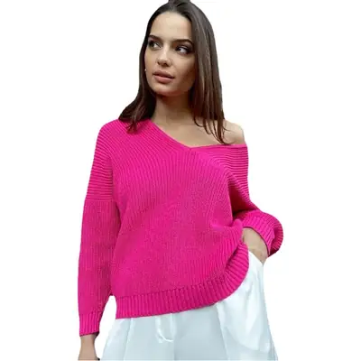 Women's 2022 V-Neck Hot Wool Sweater Pink
