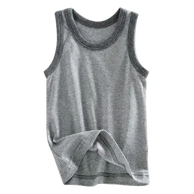 Kids Sleeveless Vests Set of 3 Cotton Grey Light Blue