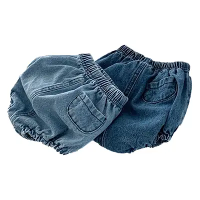Spot Korean Style Denim Shorts for Baby Boys Girls Flap Pocket
