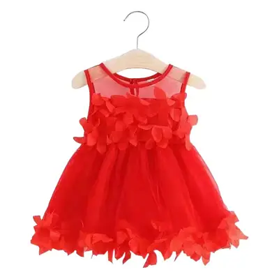 White Mesh Princess Dress for Girls Summer Wear