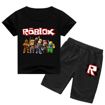 Roblox Printed 2-Piece Set Grey Shorts T-Shirt