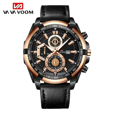 VAVA VOOM Men's Chronograph Watch with Leather Belt