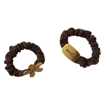 Black Elastic Hair Ring with Crystal Decor for Women