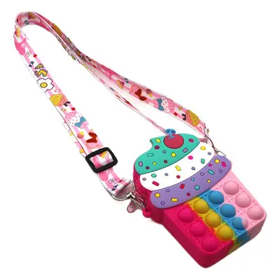 Cute Pop-it Shoulder Bag for Boys Girls Silicone Pressure Relief