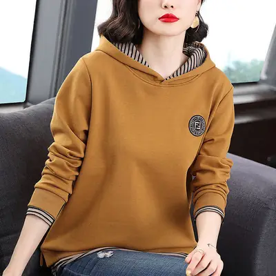 Women Velvet Hooded Sweatshirt Long Sleeve Winter Autumn
