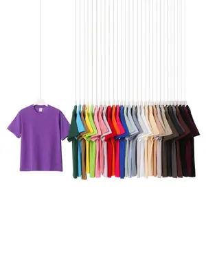 Pink 230g Cotton T-Shirt Unisex Loose Fit
