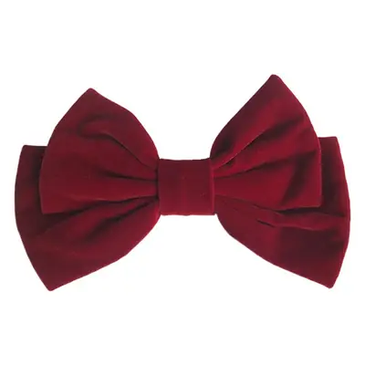Red Velvet Hairpin with Wide Bow for Women