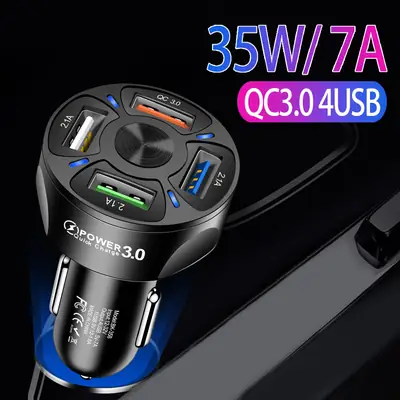 35W QC3.0 4USB Car Charger Fast Charging