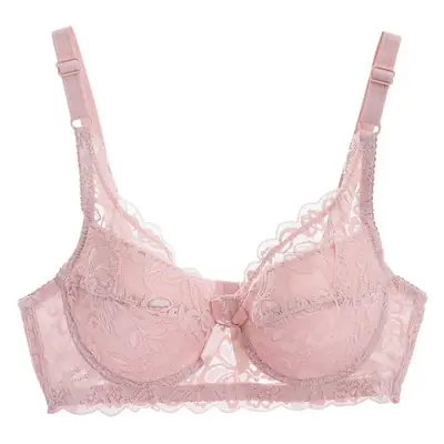 Foreign trade spot large size bra women's ultra-thin no sponge gathered underwear sexy lace bra big chest small