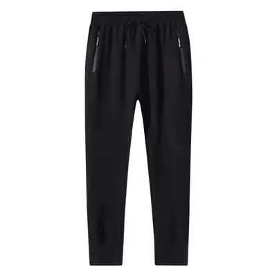 Men Knitted Black Straight Leg Pants Spring Autumn