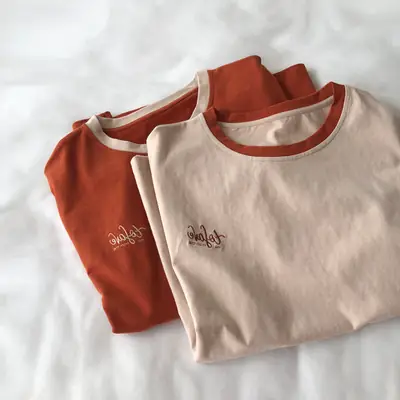 Women Crossbody T-Shirt Vintage Korean Style Slimming