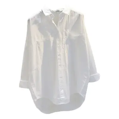 White K-Style Loose Button Shirt for Women