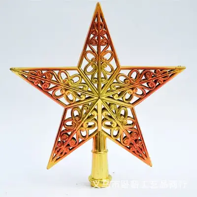Hollow Five Star Christmas Tree Top Star Decor