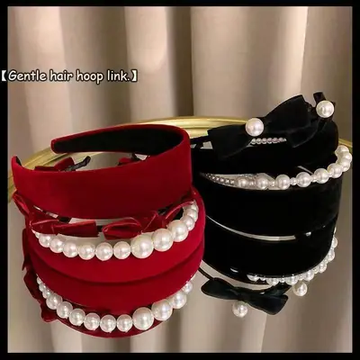 Black Pearl Hairpin Women's Winter Headband