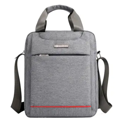 Men's Grey Crossbody Bag with Red Trim