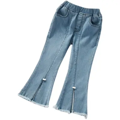 Girls Jeans 2025 New Spring Autumn Korean Style Flared Pants