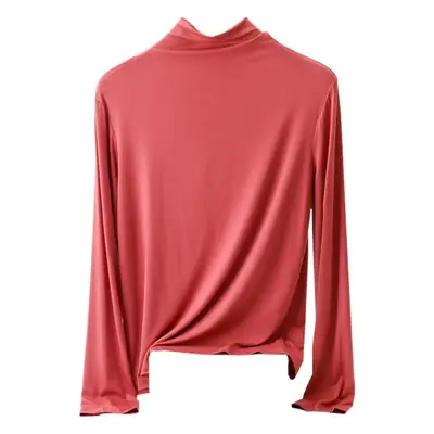Women's Long Sleeve Collar Shirt Pink Modal
