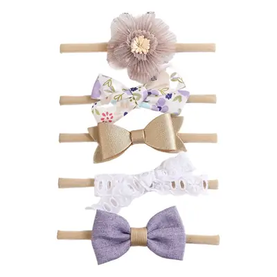 5-Piece Bow Baby Hair Bands Set for Girls
