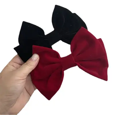 Korean Red Velvet Pearl Hairpin Spring Clip